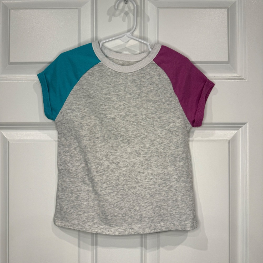 Garanimals Kids Gray Colorblock Raglan Short Sleeve Sweatshirt Top Size 5T
